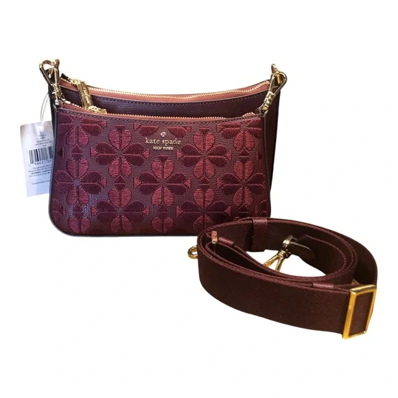 NWT Kate Spade New York Duet Spade Flower Convertible Crossbody Clutch Bag - Picture 7 of 11